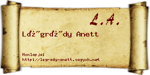 Légrády Anett névjegykártya